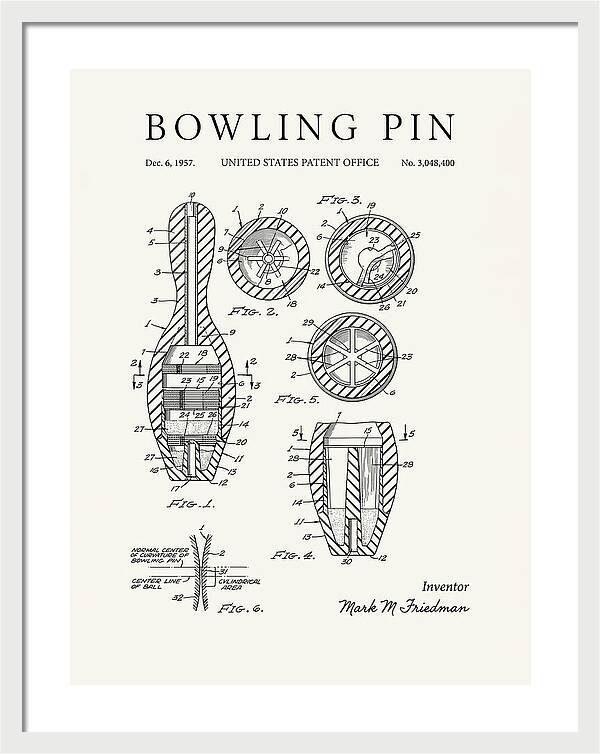 Bowling Pin Minimalist Patent Us3048400a