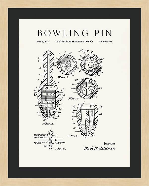 Bowling Pin Minimalist Patent Us3048400a