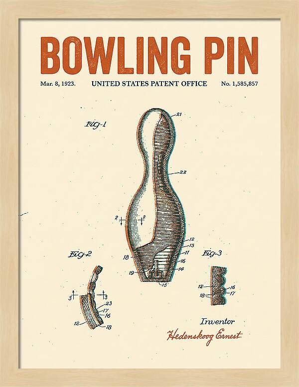 Bowling Pin Retro Patent Us1585857a