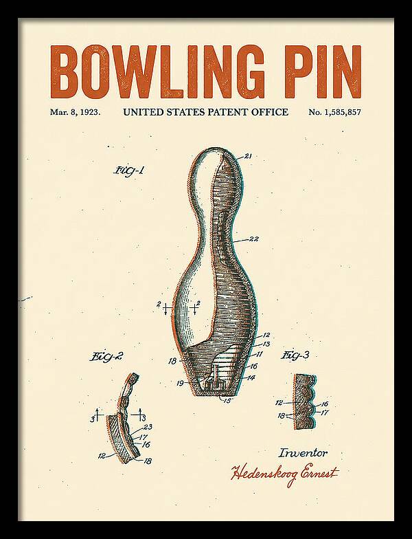 Bowling Pin Retro Patent Us1585857a