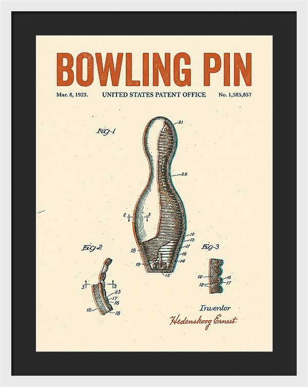 Bowling Pin Retro Patent Us1585857a