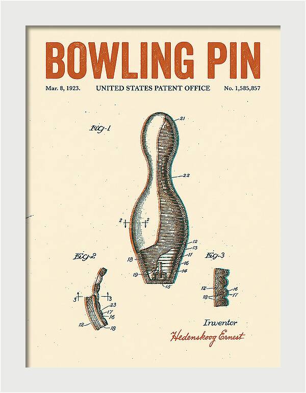 Bowling Pin Retro Patent Us1585857a