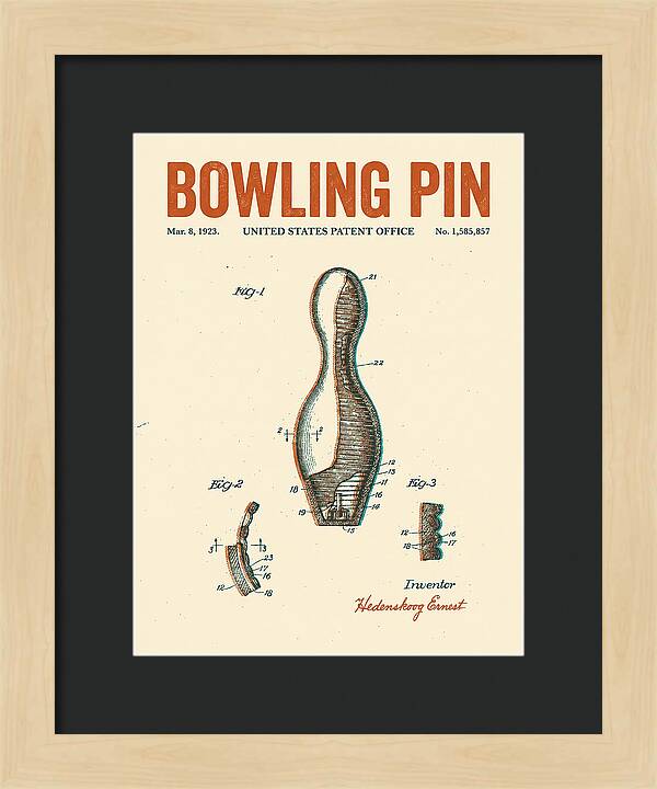 Bowling Pin Retro Patent Us1585857a