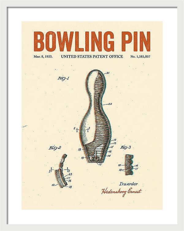 Bowling Pin Retro Patent Us1585857a