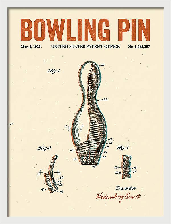 Bowling Pin Retro Patent Us1585857a