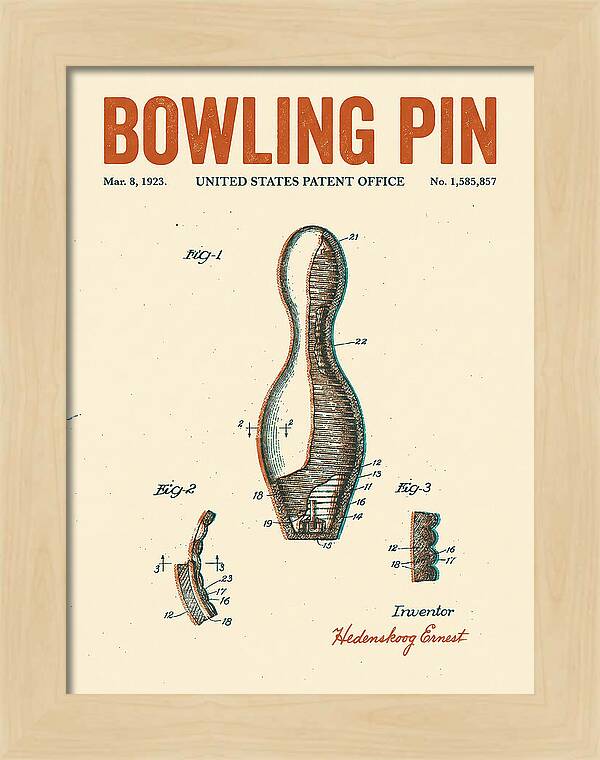 Bowling Pin Retro Patent Us1585857a
