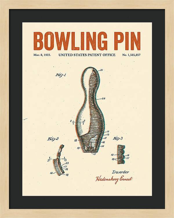 Bowling Pin Retro Patent Us1585857a