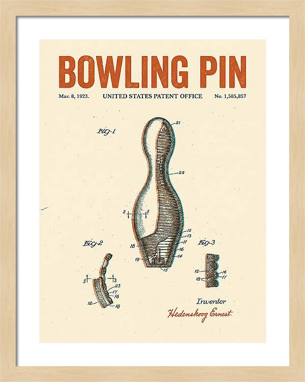 Bowling Pin Retro Patent Us1585857a