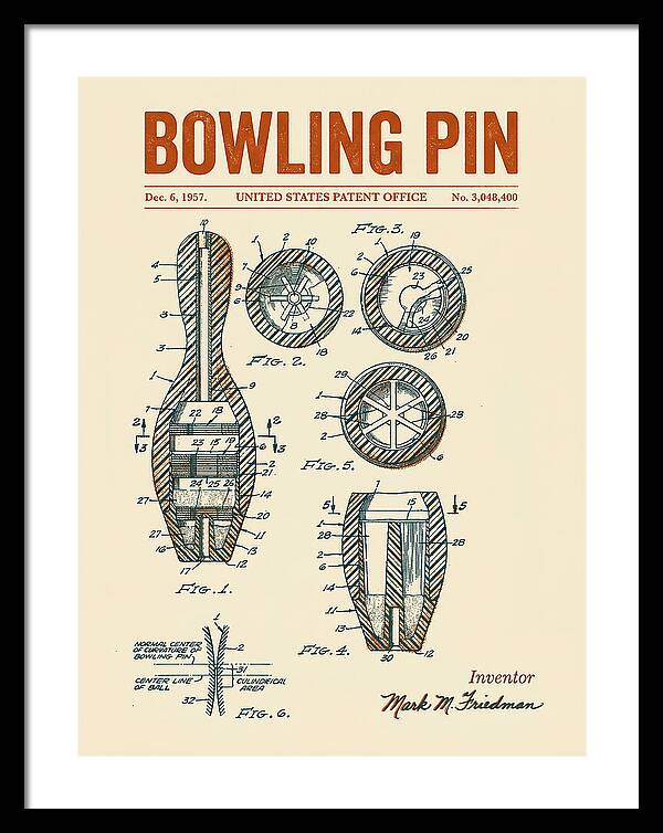 Bowling Pin Retro Patent Us3048400a