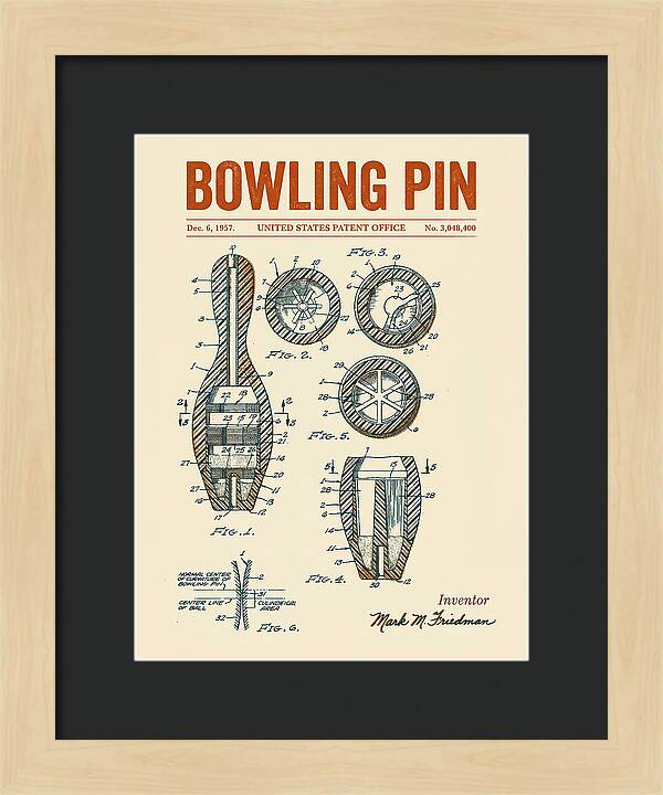 Bowling Pin Retro Patent Us3048400a