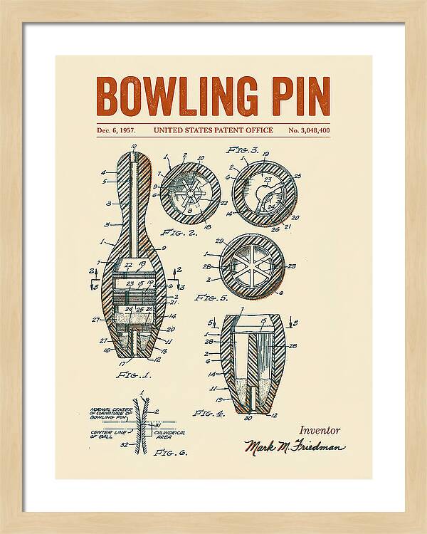 Bowling Pin Retro Patent Us3048400a