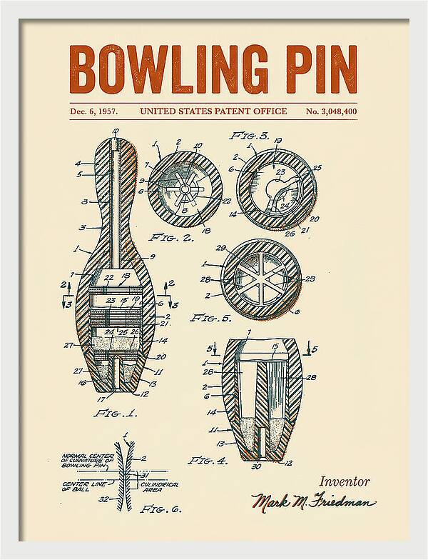 Bowling Pin Retro Patent Us3048400a
