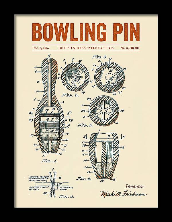 Bowling Pin Retro Patent Us3048400a