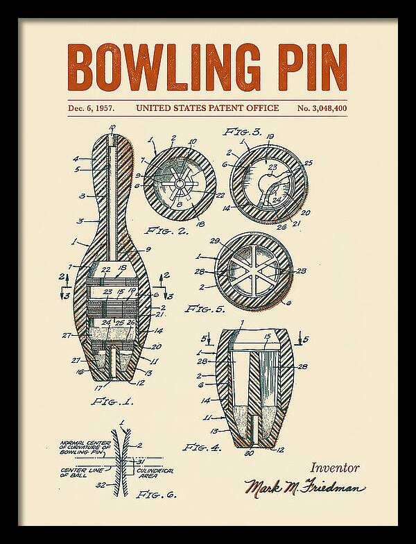 Bowling Pin Retro Patent Us3048400a