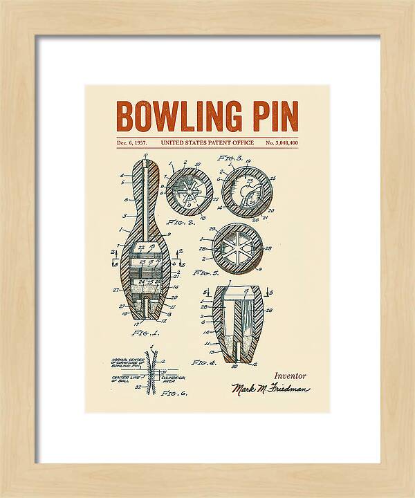 Bowling Pin Retro Patent Us3048400a