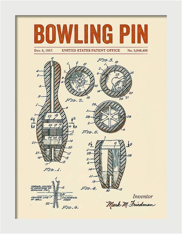 Bowling Pin Retro Patent Us3048400a