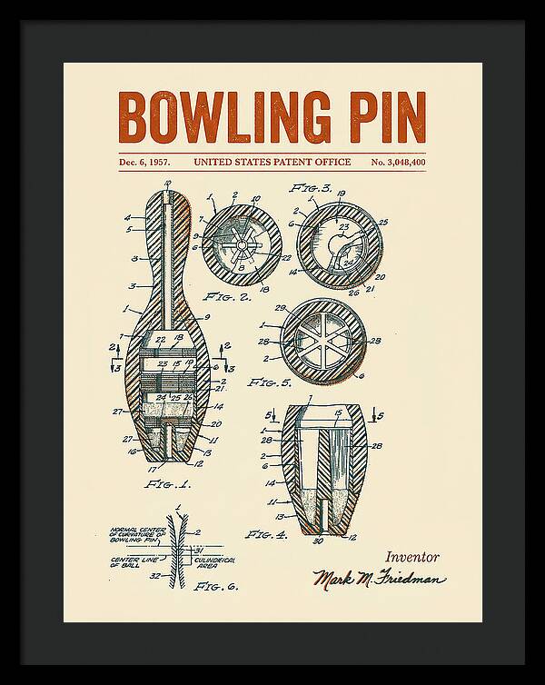Bowling Pin Retro Patent Us3048400a