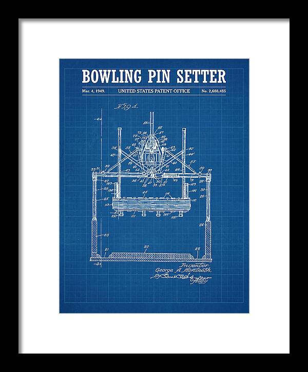 Bowling Pin Setter Blueprint Patent Us2688485a