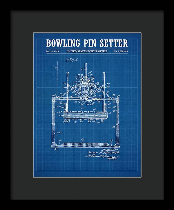 Bowling Pin Setter Blueprint Patent Us2688485a