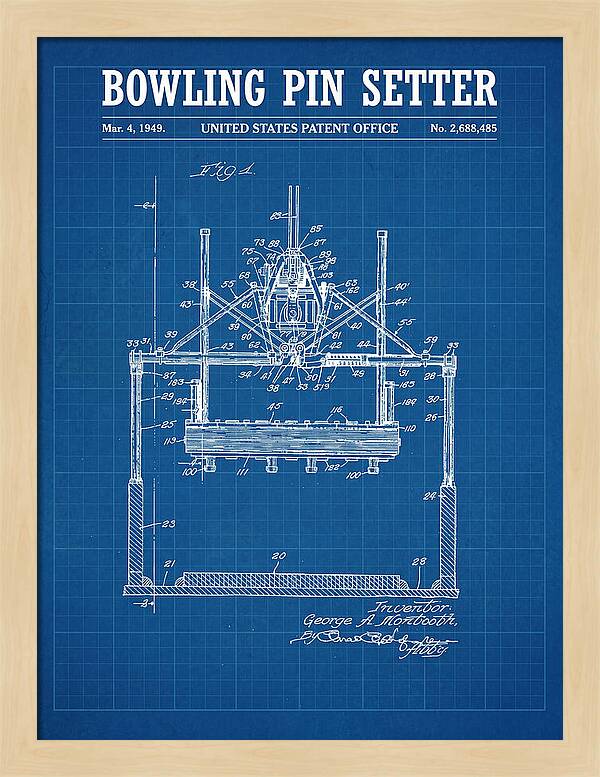 Bowling Pin Setter Blueprint Patent Us2688485a