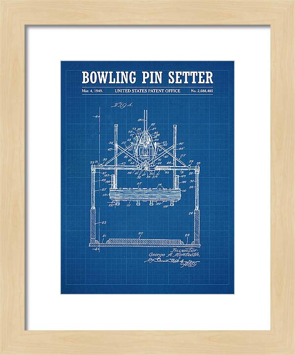 Bowling Pin Setter Blueprint Patent Us2688485a