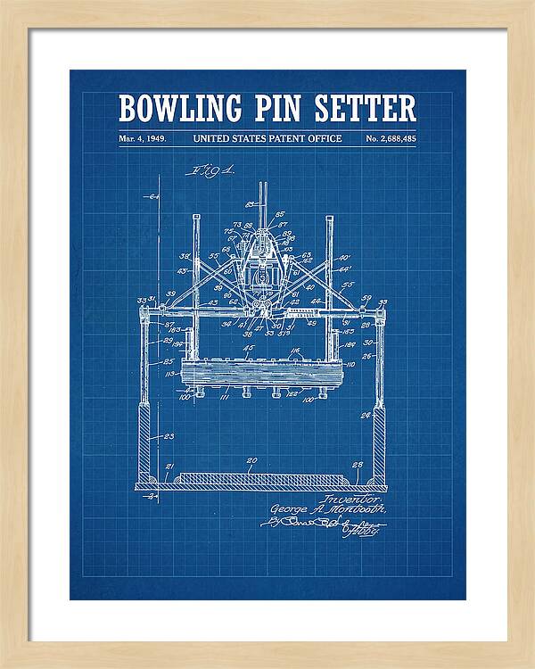 Bowling Pin Setter Blueprint Patent Us2688485a