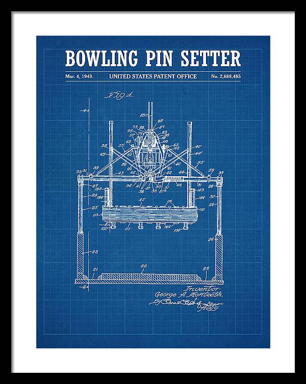 Bowling Pin Setter Blueprint Patent Us2688485a