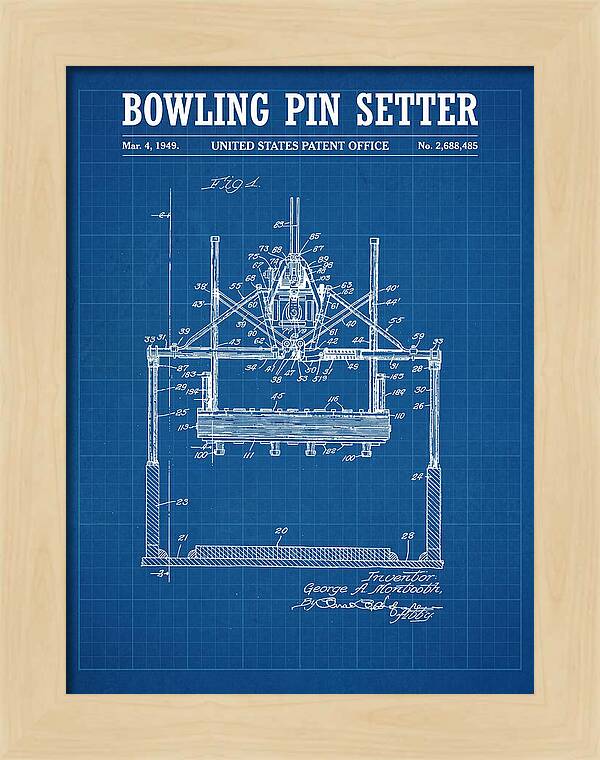 Bowling Pin Setter Blueprint Patent Us2688485a