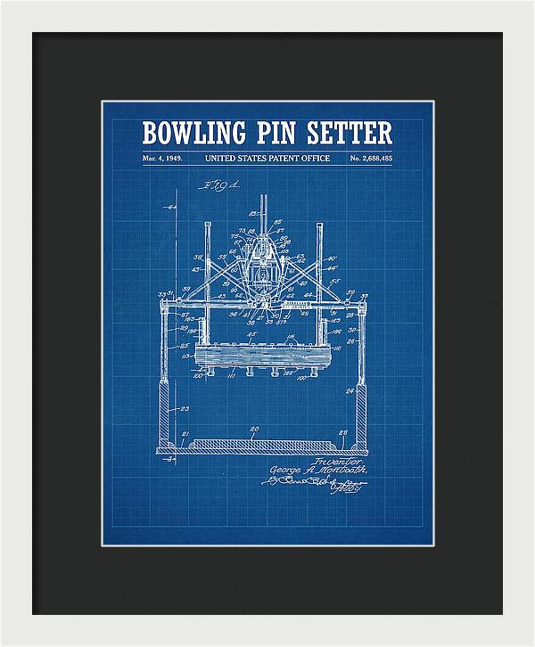 Bowling Pin Setter Blueprint Patent Us2688485a