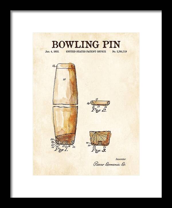 Bowling Pin Watercolor Patent Us2701719a