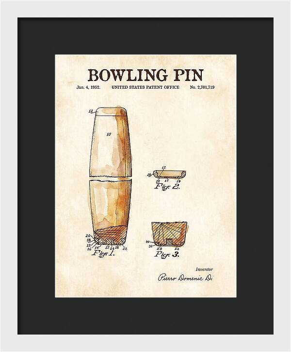 Bowling Pin Watercolor Patent Us2701719a