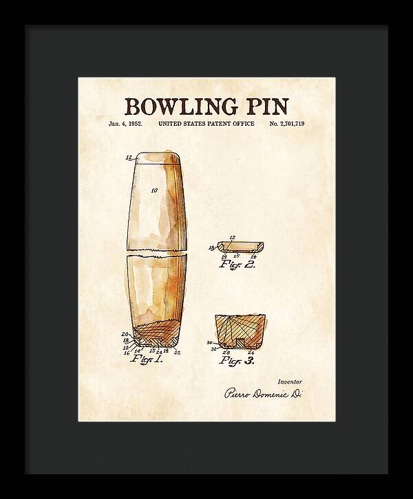 Bowling Pin Watercolor Patent Us2701719a