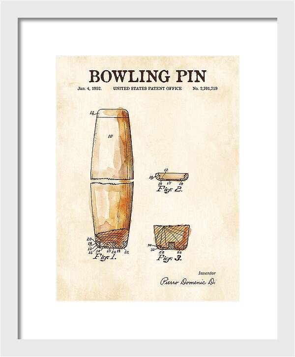 Bowling Pin Watercolor Patent Us2701719a