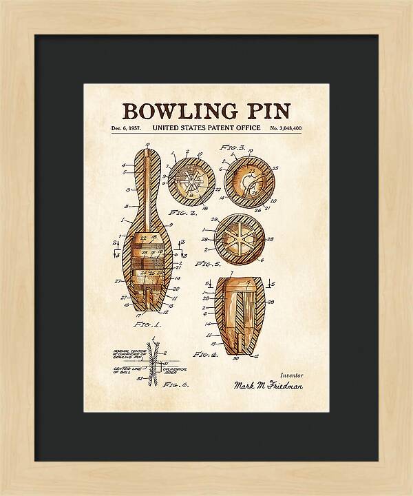 Bowling Pin Watercolor Patent Us3048400a