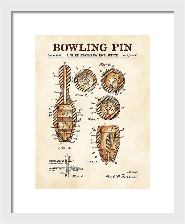 Bowling Pin Watercolor Patent Us3048400a