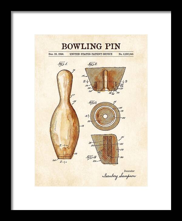 Bowling Pin Watercolor Patent Us3237945a