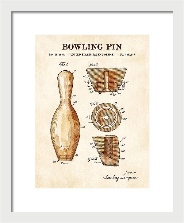 Bowling Pin Watercolor Patent Us3237945a