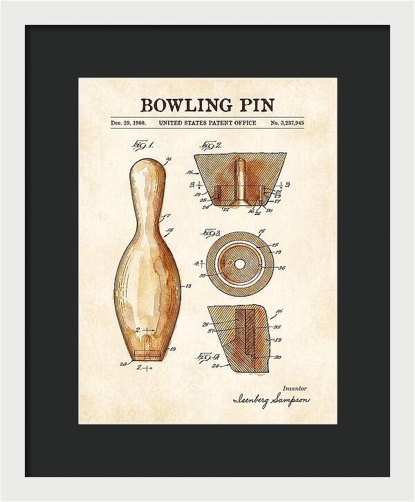 Bowling Pin Watercolor Patent Us3237945a