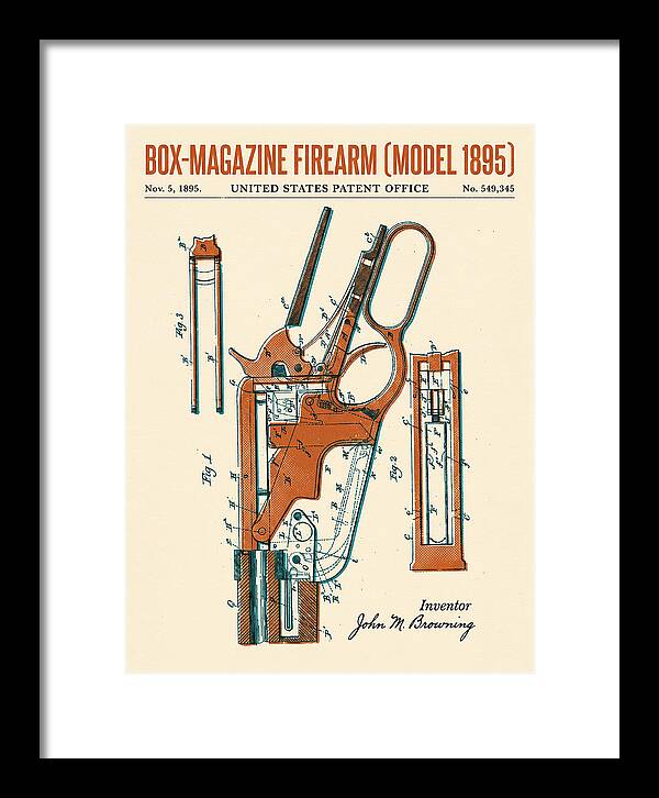 Box Magazine Firearm Winchester Model 1895 Retro Patent Us549345