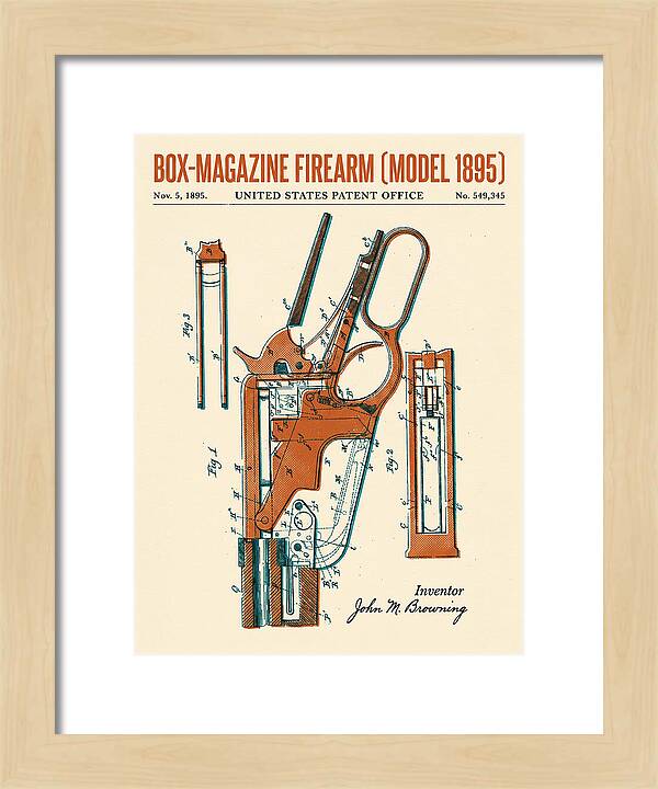 Box Magazine Firearm Winchester Model 1895 Retro Patent Us549345