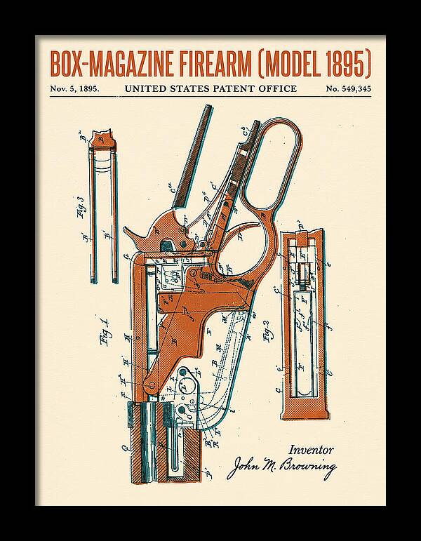 Box Magazine Firearm Winchester Model 1895 Retro Patent Us549345