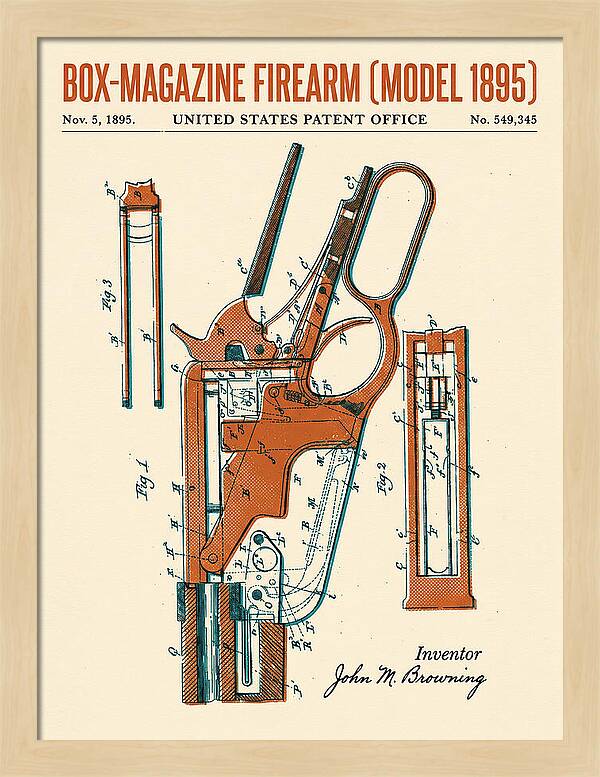 Box Magazine Firearm Winchester Model 1895 Retro Patent Us549345