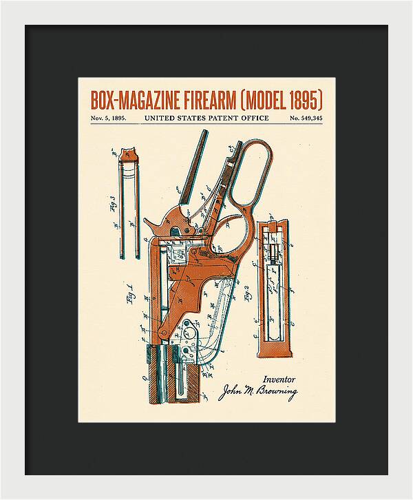 Box Magazine Firearm Winchester Model 1895 Retro Patent Us549345