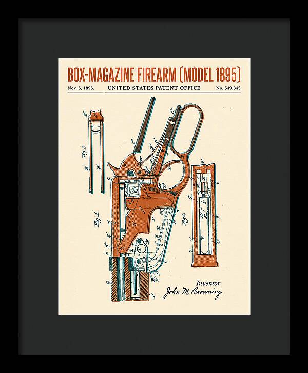 Box Magazine Firearm Winchester Model 1895 Retro Patent Us549345