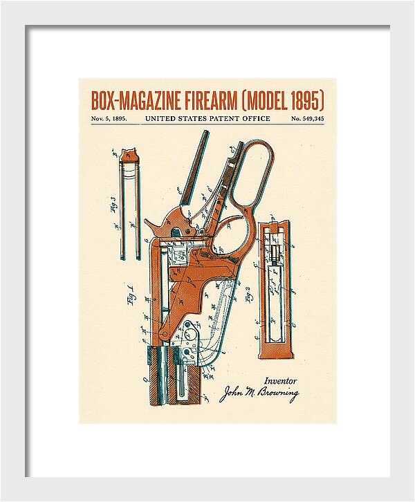 Box Magazine Firearm Winchester Model 1895 Retro Patent Us549345