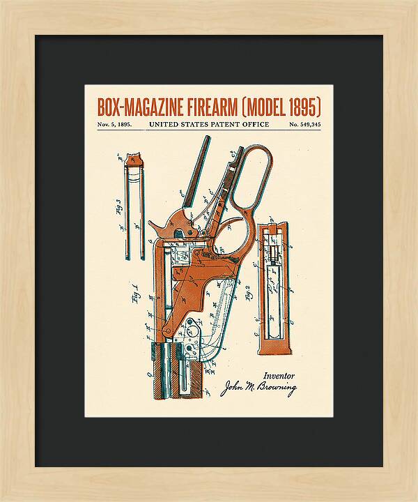 Box Magazine Firearm Winchester Model 1895 Retro Patent Us549345