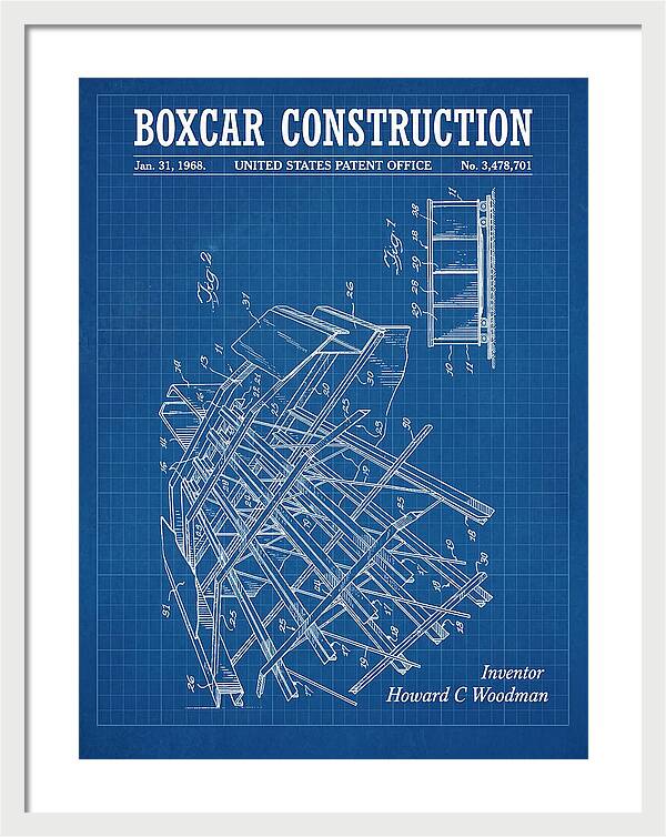 Boxcar Construction Blueprint Patent Us3478701