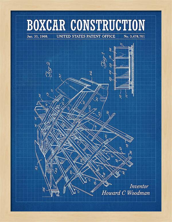 Boxcar Construction Blueprint Patent Us3478701
