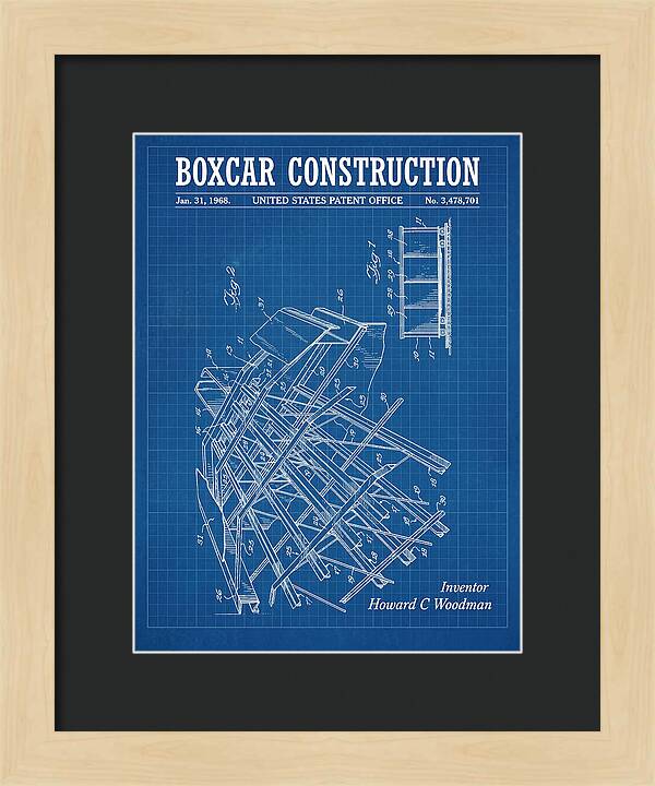 Boxcar Construction Blueprint Patent Us3478701