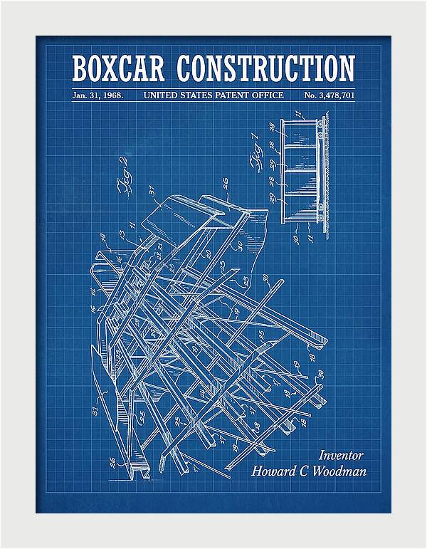 Boxcar Construction Blueprint Patent Us3478701
